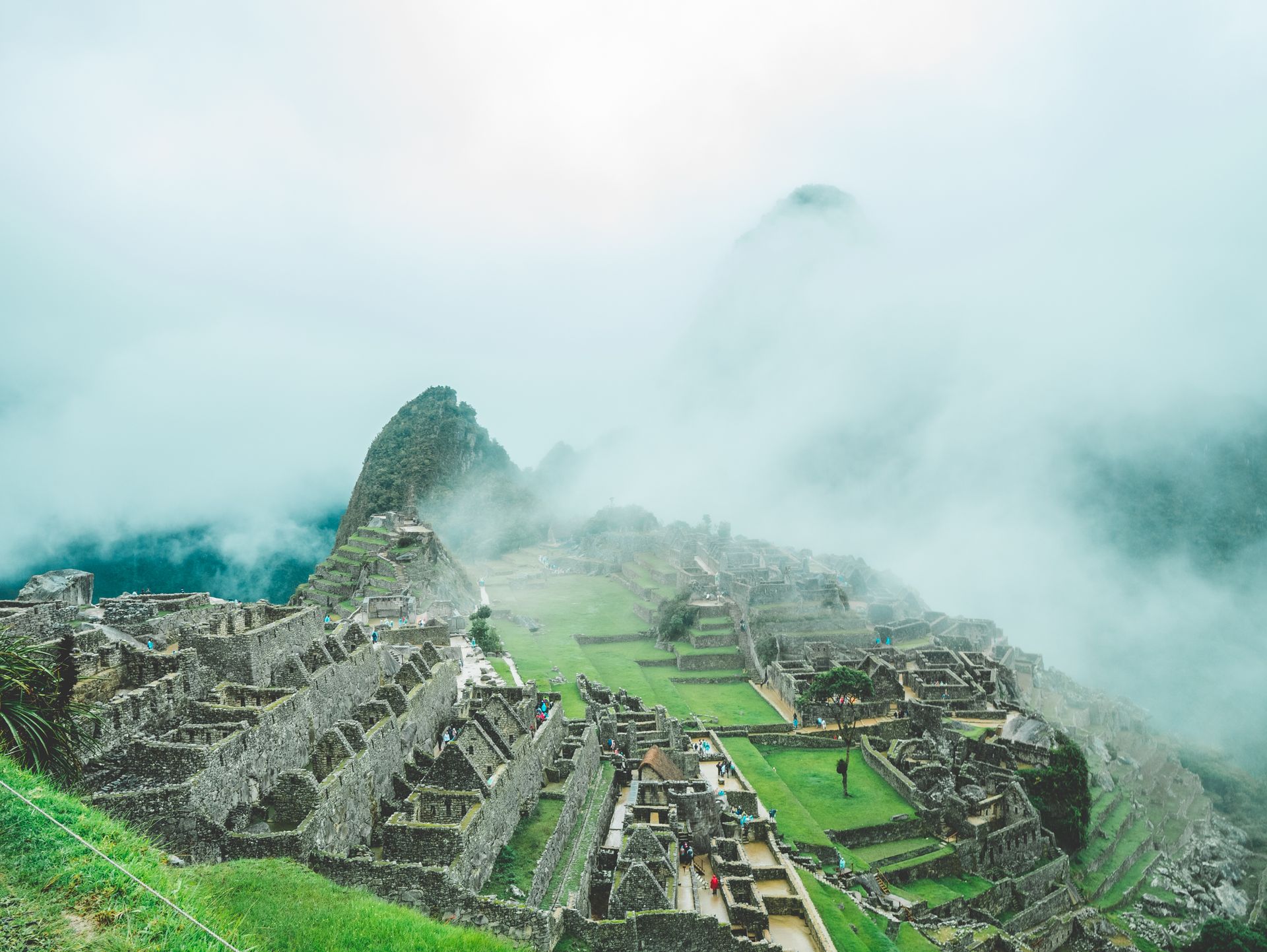 Panorámica de Machu Picchu con Huayna Picchu al fondo