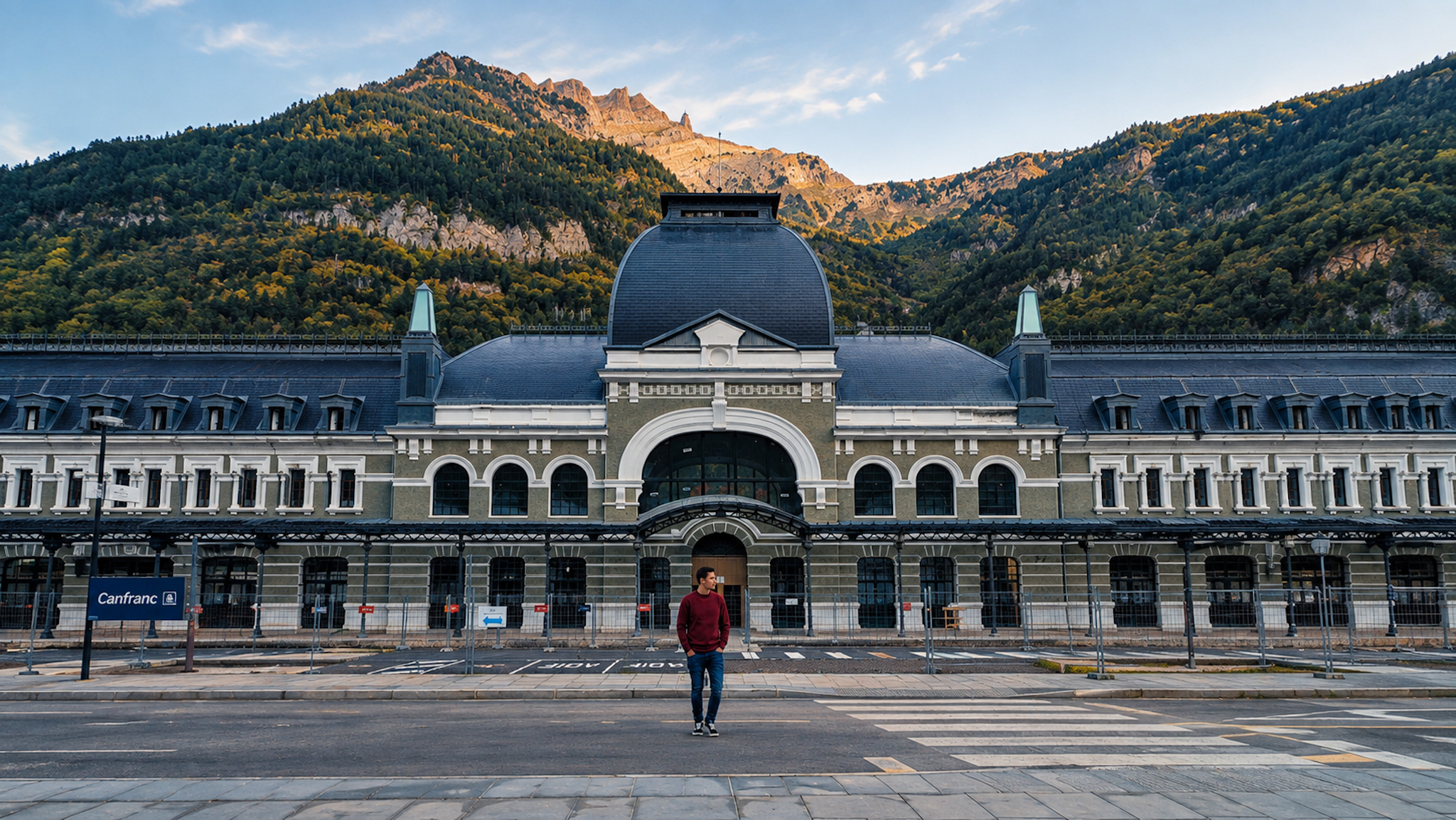 Fachada de la estación internacional de Canfranc